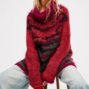 Free People Tiger Eye Knit Turtleneck Sweater